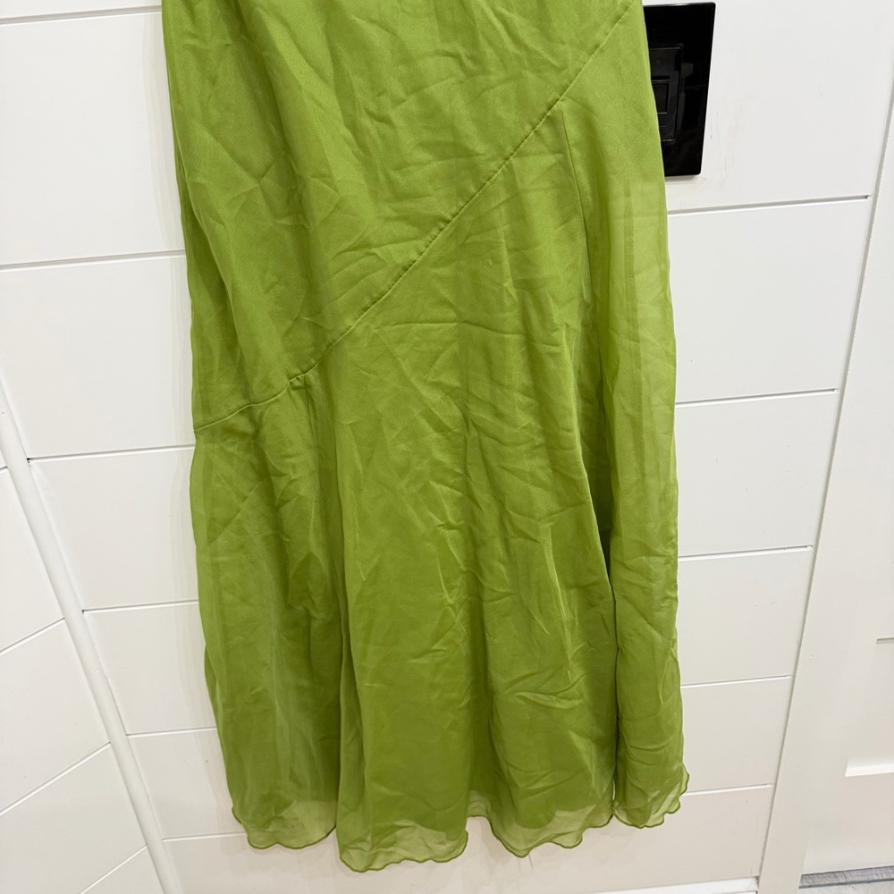 New! Abercrombie & Fitch green satin cowl neck midi slip dress 23811 - Picture 6 of 13